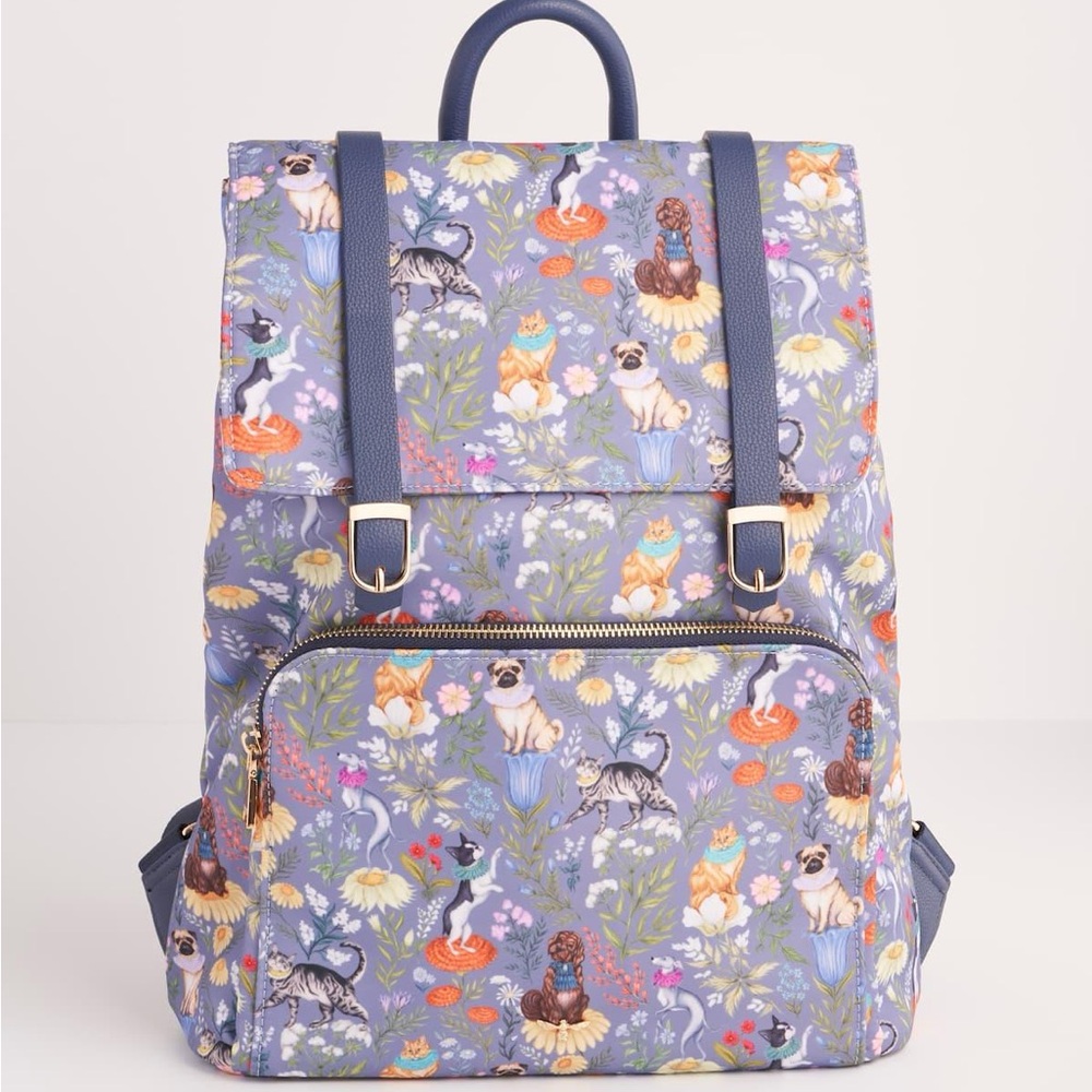 Catherine Rowe Pet Portraits Blue Medium Backpack